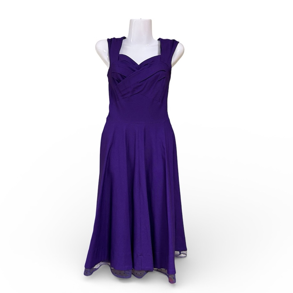 Chic Purple Sleeveless Midi Dress